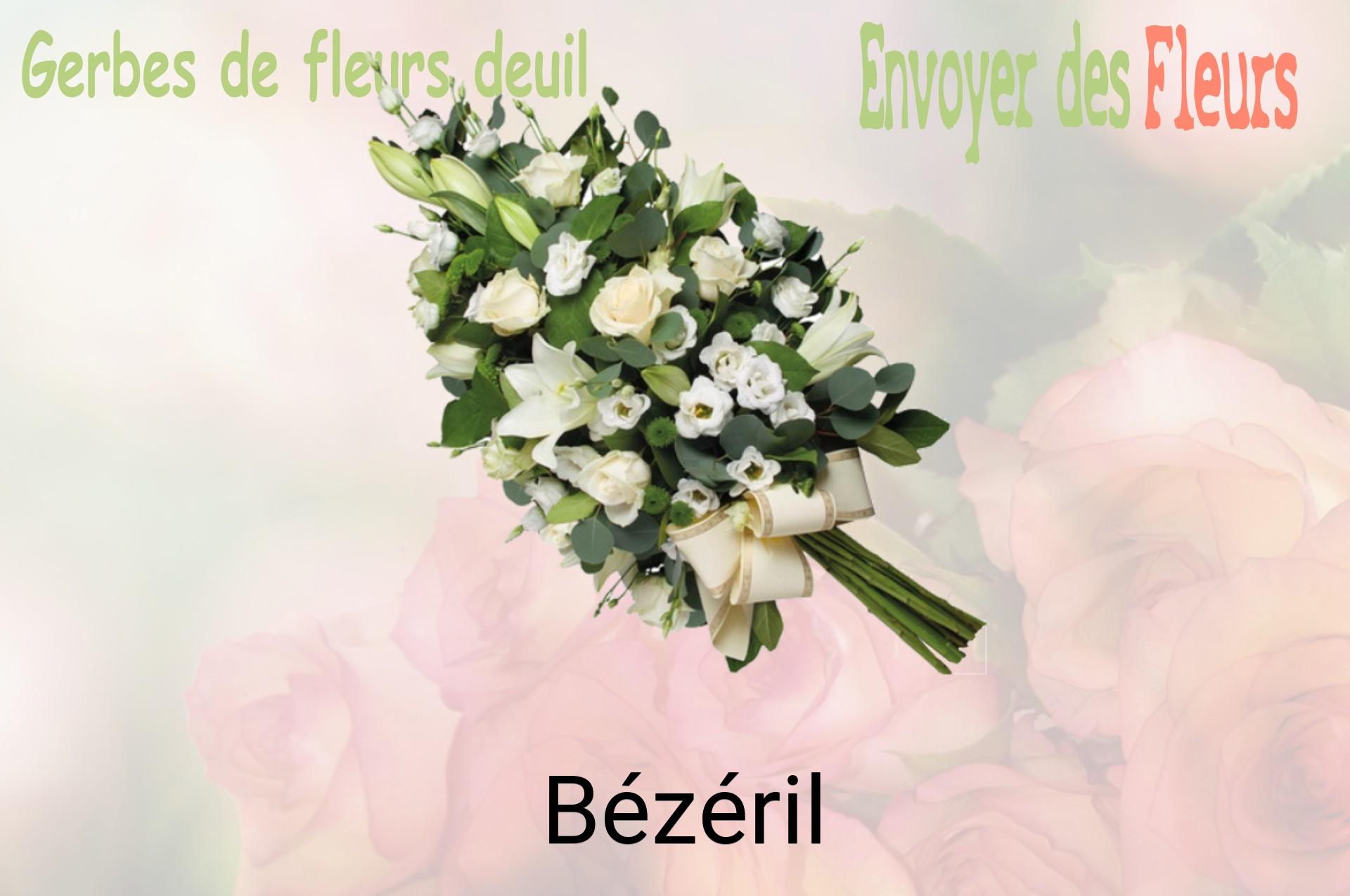 Gerbe de fleurs de deuil livrée à Bézéril